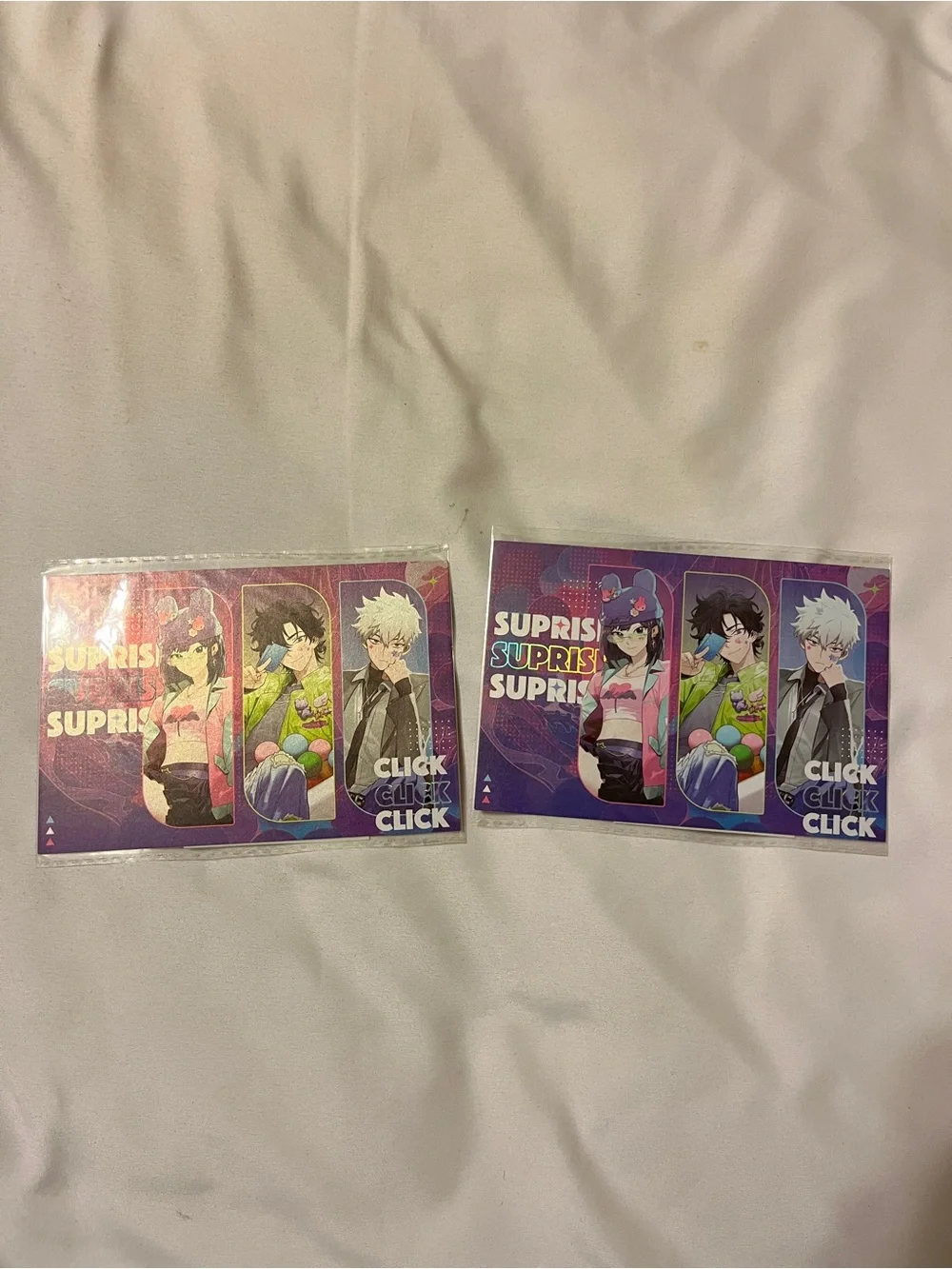 Bilibili Link Click Anime Clear Postcard Set Purple Pink 100x148mm 2 Pack